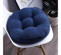 Set of 2 Round Cushions with Washable Ties, Indoor & Outdoor Use, Perfect for Home, Office, Kitchen, Dining Room, Dark Blue, 50 x 50 cm, Decorative Throw Pillows