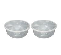 (Set of 2) Round Food Storage Containers 2500ML Large Clear Transparent Plastic Storage Box with Airtight Lids Reusable BPA free Microwavable Freezer & Dishwasher Safe Meal Prep Food Tubs (85oz)