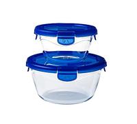 Set of 2 round glass dishes with leak-proof lid - Cook & Go