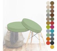 Set of 2 Round Memory Foam Chair Cushions for Indoor/Outdoor Use Garden Dining Room 45x45x3 cm Green Comfortable & Stylish Seat Cushions for Home Decor