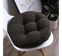 Set of 2 Round Washable Cushions with Ties for Indoor & Outdoor - 40 x 40 cm - Dark Curry Color - Perfect for Home, Office, Kitchen, Dining Bench & Chairs