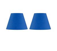 Set of 2 Royal Blue Fabric Table Lamp Shades, Lampshade for Table Lamp or Bedside Light, Diameter 20cm