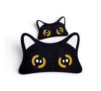 Set of 2 sad cat Patches Funny Black Kitten Meme Patch for Backpacks