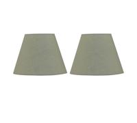 Set of 2 Sage Green Cotton 20cm Diameter Tapered Fabric Lamp Shades First Choice Lighting Green One Size