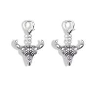 Set of 2 Satanic Jewelry, Goat of Mendes Stud Zipper Pull, Sigil of Baphomet Zipper Pull, Inverted Pentagram Charm