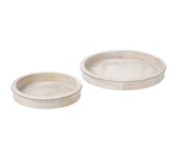 Set of 2 Serving Trays MANSOURA Mango Wood Light Brown