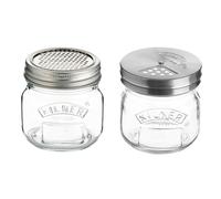 Set of 2 Shaker & Fine Grater Storage Jars glass