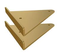 Set of 2 Shelf Brackets Heavy Duty,Wall Mounted Iron Metal Triangle Shelf Supporter for Floating Shelves DIY Shelving/Golden / 23cm