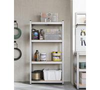 Set Of 2 Shelves, Steel Shelving Rack Units, 4-Tier Storage Rack For Garage And Shed, Silver