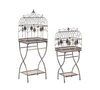 Set of 2 Shelving Units SICILY Metal 43/37 cm 30/27 cm Black