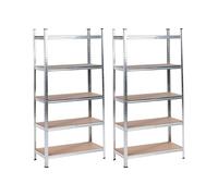 Set of 2 Shelving Units XITTA Metal 75 cm 30 cm Silver
