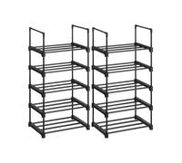 Set of 2 Shoe Storage Organiser with 5 Shelves, Black