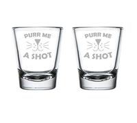 Set of 2 Shot Glasses 1.75oz Shot Glass Purr Me A Shot Cat Funny