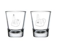 Set of 2 Shot Glasses 1.75oz Shot Glass Wedding Ring Fingers Mr and Mrs Engagement Wedding Gift Bride Groom