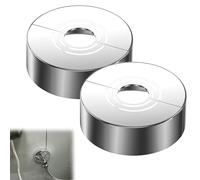 Set of 2 Shower Fitting Rosette 3 Sizes in 1, Cover Rosette Divided for Diameter 21 mm/26 mm/33 mm, ABS, Chrome Finish, Universal for Water and Heating Pipes, Easy Installation