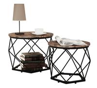 Set of 2 Side Table Sofatic Helaro M Vintage oak
