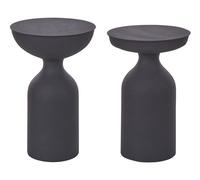 Set of 2 Side Tables COTA/TENJO Metal Black