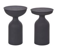Set of 2 Side Tables COTA/TENJO Metal Black