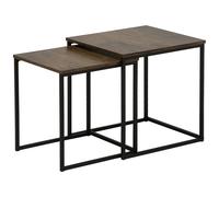 Beliani Set of 2 Side Tables DENNY Dark Brown, Black