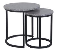 Set of 2 Side Tables DIXIE Grey Concrete Effect