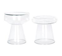 Set of 2 Side Tables LAGUNA/CALDERA Transparent