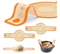 Set of 2 Silicone Bread Sling for Dutch Oven-Reusable Non-Stick & Easy Clean Sourdough Silicone Bread Baking Mats with Long Handles