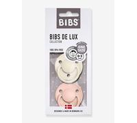 Set of 2 Silicone Dummies, BIBS De Lux beige light two color/multicol