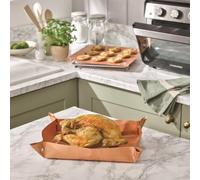 Set Of 2 Silicone Snap-On Baking Trays - 4-Sided Flexible Non-Stick Baking & Roasting Tin Liners With Corner Fixing - L40 X W30Cm