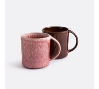 Set of 2 Sintra Mugs in Reactive Glazed Stoneware pink/brown