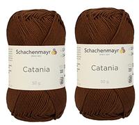 [ Set of 2 Skeins ] SMC Catania Originals 100% Mercerized Cotton Yarn, Total 3.52 Oz. Each 1.76 Oz (50g) / 136 Yrds (125 m) Amigurumi Yarn Fine-Sport 2 (157 Marone)