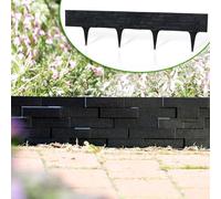 Set Of 2 Slate Effect Lawn Edging Each Black Finish
