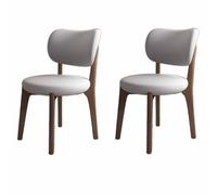 Set of 2 Soft Leather Dining Chairs, Upholstered Kitchen Seats with Padded Cushion & Wooden Legs, Ideal for Kitchen & Living Room (Color1, 1PC)