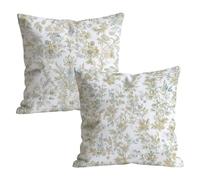 Set of 2 Soft Linen Cushion Covers 80x80cm White Brown Decorative Square Pillowcases with Hidden Zipper, Summer Home Decoration Sofa Cushion Covers for Home Living Room Garden Patio 32x32in t9n-270