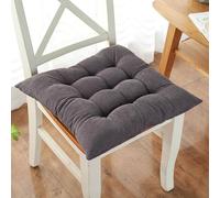 Set of 2 Soft Square Chair Pads with Ties Comfortable Cushions for Small Stools Office & School Use Grey 50x50x5cm Reusable & Easy to Clean