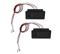 Set of 2 Solar Lights Replacement Top, 40x70mm Black Plastic Solar Lantern Lids with LED Bulbs and Built-in Panel Automatic Dusk to Dawn Sensor for Outdoor Garden Pathway Lighting