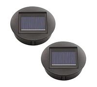 Set of 2 Solar Lights Replacement Top with LED Bulbs Solar Panel Lantern Lid Lights Replacement Top Light Bulb Replacement Part for Outdoor Hanging Lanterns DIY for LED Solar Lights Garden Decor