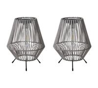 Set of 2 Solar Powered Lanterns VUNGU 27 cm Grey