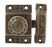 A29 Set of 2 Solid Brass Cabinet Latch Handmade Antique Brass Finish Latch for Cabinet Closet Kitchen Door Sold as Each Windsor Design