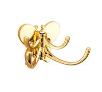 Set of 2 Solid Metal Swivel Hook Heavy Duty Folding Swing Arm Triple Coat Hook with Multi Three Foldable Arms Towel/Clothes Hanger for Bathroom Kitchen Garage Wall Mount Gold, Butterfly