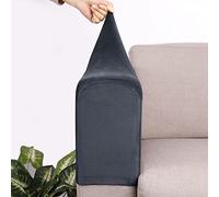 Set of 2 Spandex Armrest Covers Anti-Slip Couch Arm Covers Thick Velvet Armchair Slipcovers Removable Armchair Covers for Sofas Recliner Chairs Office,Navy