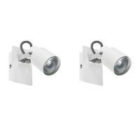 Set of 2 Spotlight Lamps BONTE Adjustable Metal White