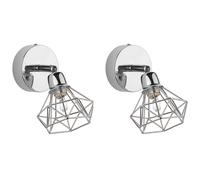 Beliani Set Of 2 Spotlight Lamps Erma Adjustable Metal Silver, Silver
