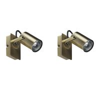 Set of 2 Spotlight Lamps KLIP Adjustable Metal Brass