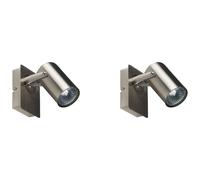 Beliani Set Of 2 Spotlight Lamps Klip Adjustable Metal Silver, Silver