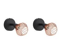 Set of 2 Spotlight Lamps VOLGA Adjustable Metal Black