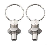 Set of 2 Spring Plungers with Pull Ring Stainless Steel Manual Retractable Short Type for Use in Molds Cabinets Appliances and Industrial Applications (M Twelve)
