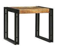 Set of 2 Square Mango Wood Coffee Tables with Black Metal Frame 50x50x45 cm Rustic Modern Design for Living Room Stylish Home Furniture Decor