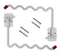 Set of 2 Squiggle Foldaway Storage Hooks - Folds Flat Against Wall When Not in Use - Powder Coated - Includes Hardware (2, Squiggle Hook)