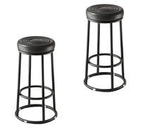Set of 2 Stackable Backless Bar Stools Counter Height Thick Padded Round Seat Metal Legs Ideal for Dining Room Kitchen Bar Table Modern