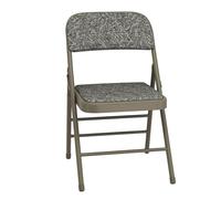 Set of 2 Stackable Folding Chairs with Padded Cushs and Backrest Portable Dining Chairs for Indoor & Outdoor Use Ideal Kitchen & Patio Seating (Gray)